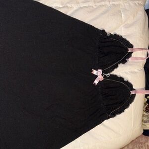 Black slip dress with Pink Ribbon